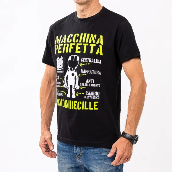 T-shirt Diario del Motoimbecille Macchina Perfetta Nero