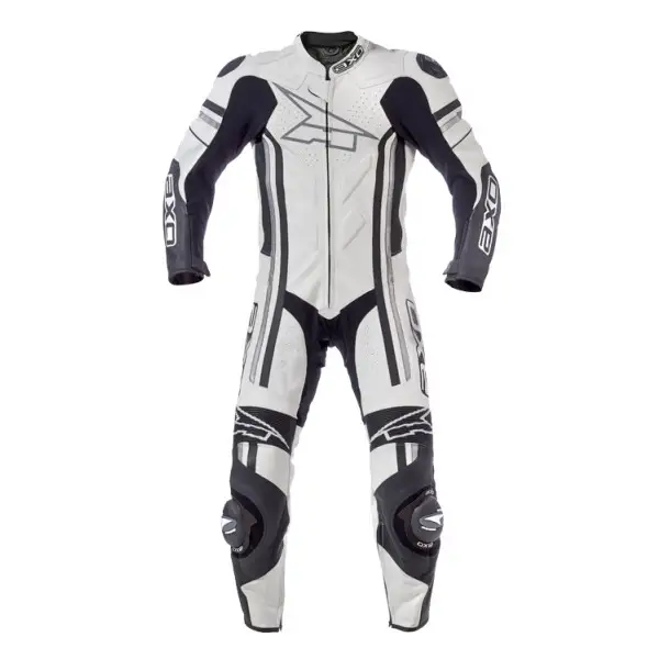 Tuta moto pelle AXO Indy Bianco