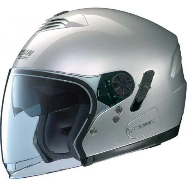 Casco moto jet Nolan N43 Classic N-Com platinum silver