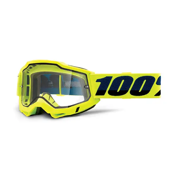 Occhiali cross 100% Accuri 2 enduro moto Giallo lente trasparente