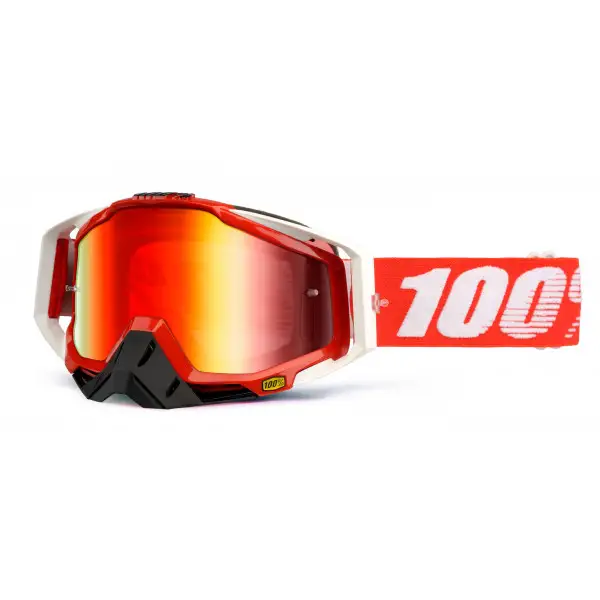 Occhiali cross 100% Racecraft FIRE RED lente specchiata