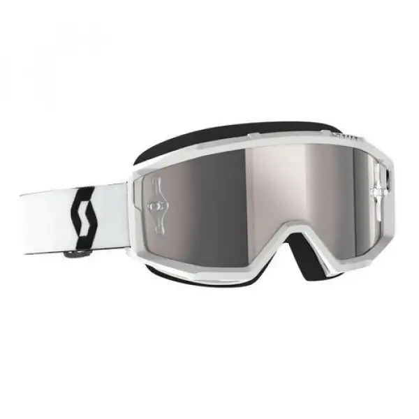 Occhiali cross Scott Primal Bianco lente argento cromato