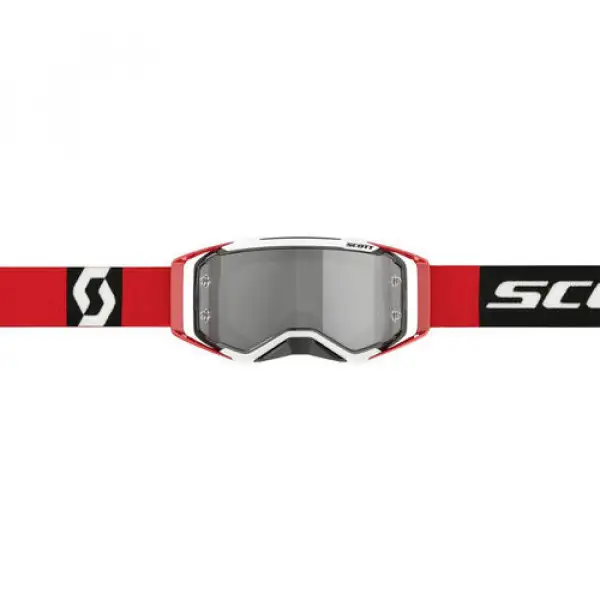 Occhiali cross Scott Prospect Rosso Nero lente argento cromato