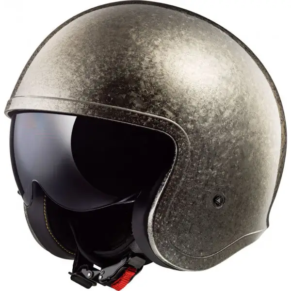 Casco jet LS2 OF599 Spitfire grigio cromo