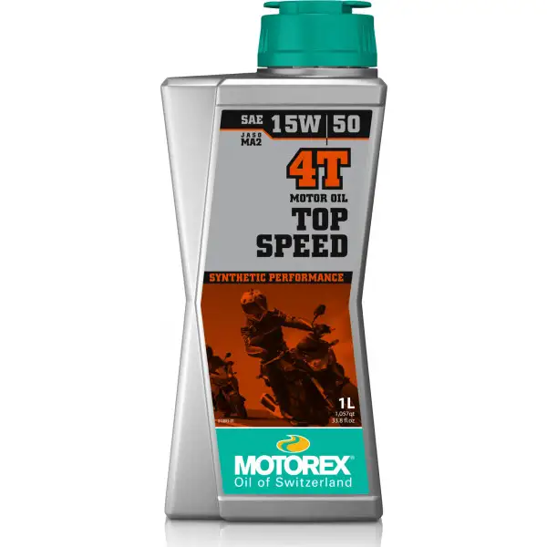 Olio motore lubrificante Motorex TOP SPEED 4T 15w-50 JASO MA2 per motori 4T 1 litro