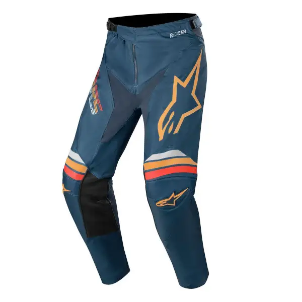 Pantaloni cross Alpinestars RACER BRAAP Blu navy Arancio