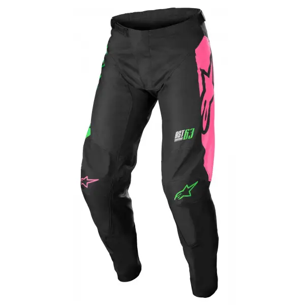 Pantaloni cross bambino Alpinestars RACER COMPASS Nero Verde Neon Rosa Fluo
