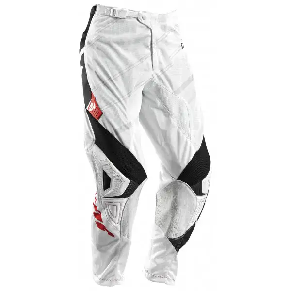 Pantaloni cross bambino Thor Phase Vented Doppler bianco nero