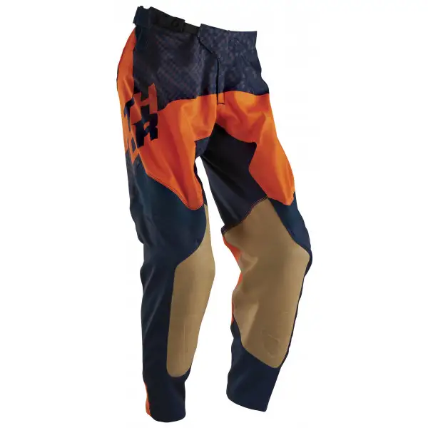 Pantaloni cross Thor Prime Tach navy arancio fluo