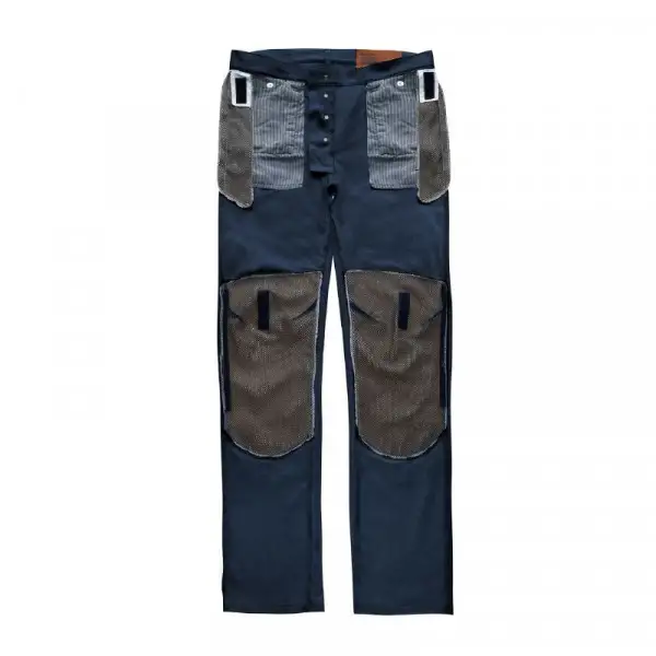 Pantaloni moto Blauer Kevin 5 tasche Canvas blu