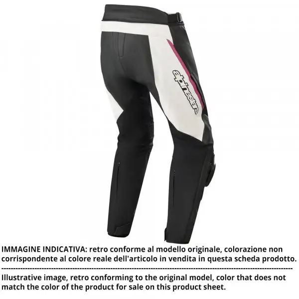 Pantaloni moto donna pelle Alpinestars STELLA MISSILE v2 Nero