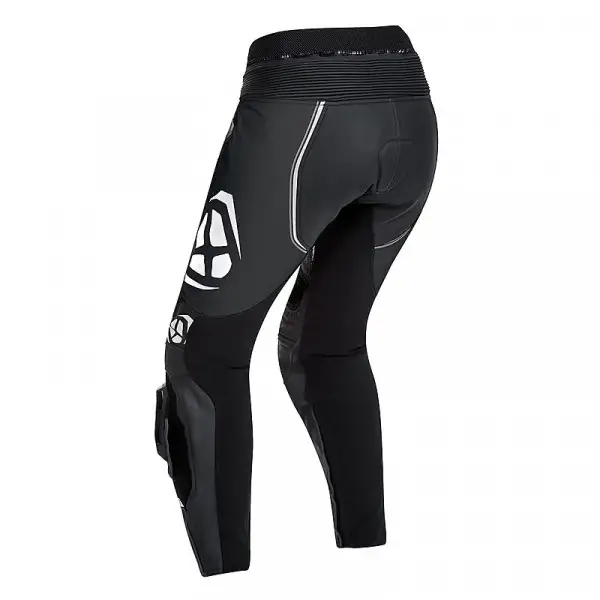 Pantaloni moto donna pelle estivi Ixon VORTEX LADY Nero Bianco