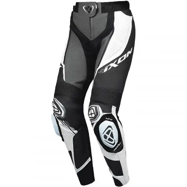 Pantaloni moto donna pelle Ixon Vortex 3 PT Nero Antracite Bianco