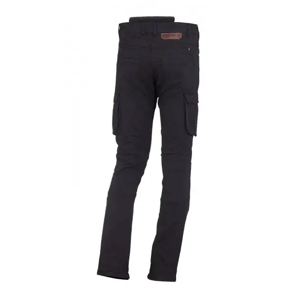 Pantaloni moto estivi Macna Transfer con rinforzi in Kevlar nero