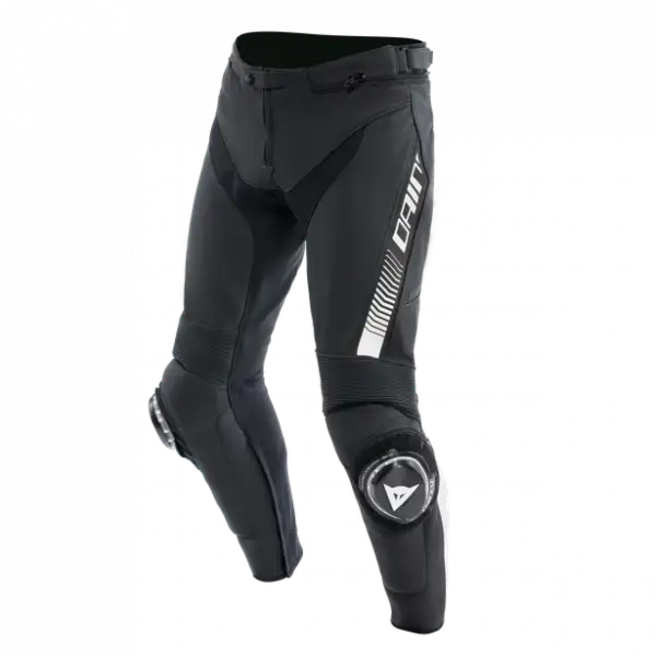 Pantaloni moto pelle Dainese SUPER SPEED Nero Bianco