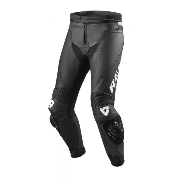 Pantaloni moto pelle estivi Rev'it Vertex GT Nero Bianco