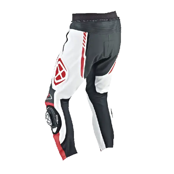 Pantaloni moto pelle racing Ixon VORTEX nero bianco rosso