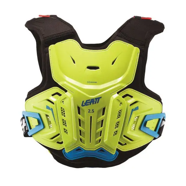 Pettorina protettiva bambino cross Leatt Chest Protector 2.5 Junior da 134cm a 146cm Verde lime Blu