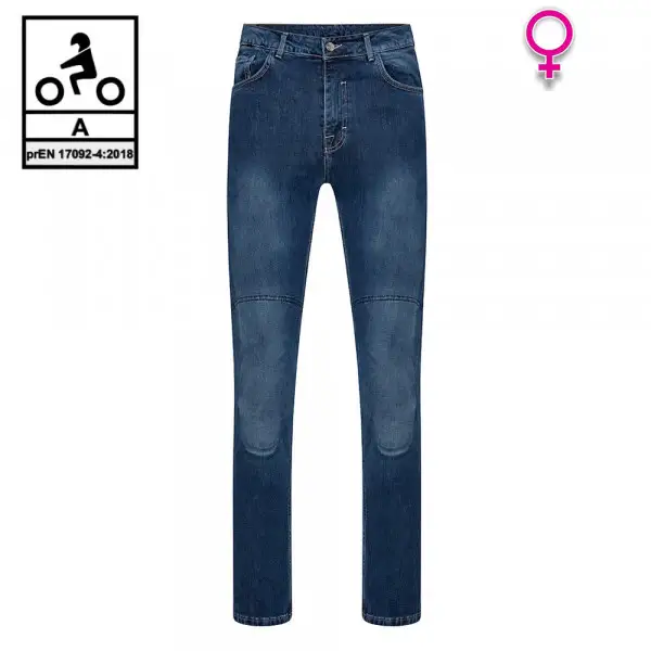 Jeans moto donna Carburo TORIN Lady CE Certificati con fibra aramidica Blu chiaro