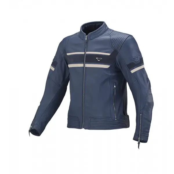 Giacca moto pelle Macna Rendum Blu