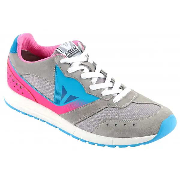 Scarpe donna Dainese Paddock Lady grigio chiaro fuxia blu fluo