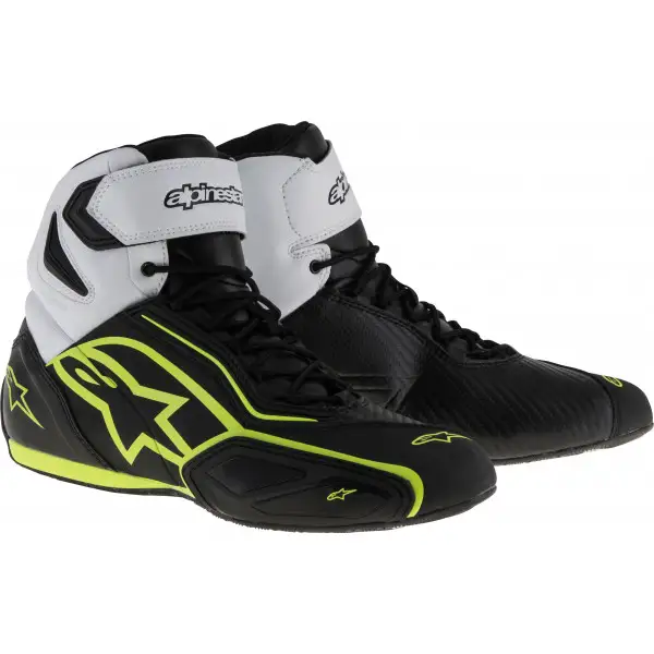 Scarpe moto Alpinestars Faster-2 WP nero bianco giallo fluo