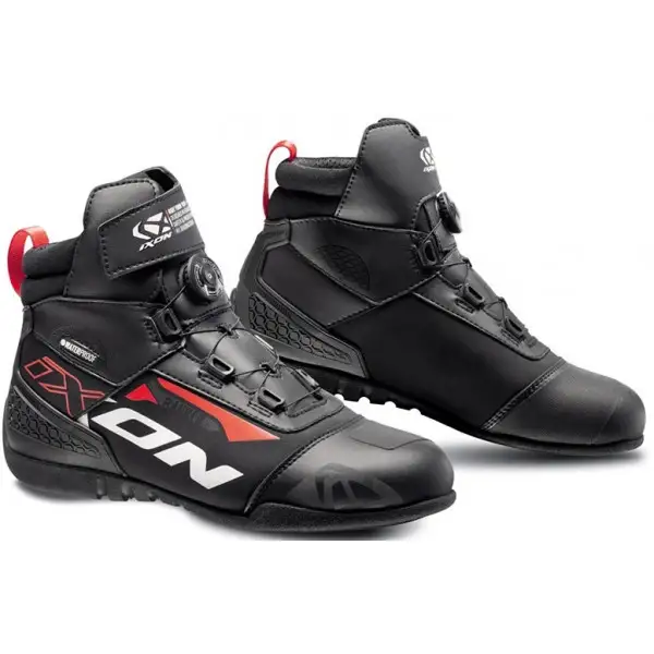Scarpe moto Ixon RANKER WP Nero Bianco Rosso