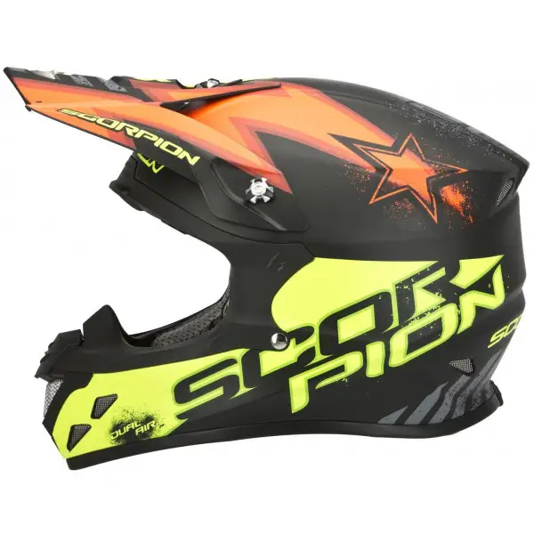 Casco cross Scorpion VX 20 Air Magnus Nero Arancio Giallo