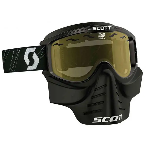 Occhiali cross Scott 83X Safari Facemask Nera lente gialla