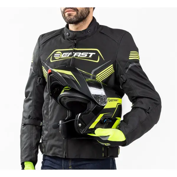 Giacca moto touring Befast BLUME CE 3 strati Nero Giallo