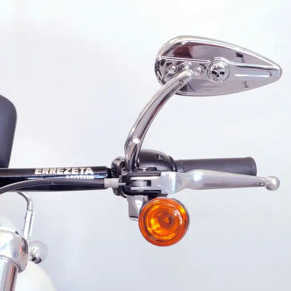 Specchio retrovisore sinistro FAR Big Chrome 1 7663 NON OMOLOGATO per moto CUSTOM in metallo