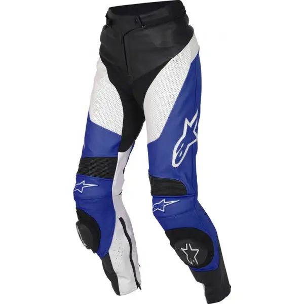 Pantaloni moto donna pelle Alpinestars Stella Track blu