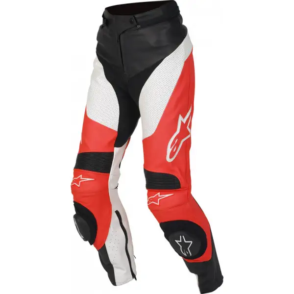 Pantaloni moto donna pelle Alpinestars Stella Track rossi