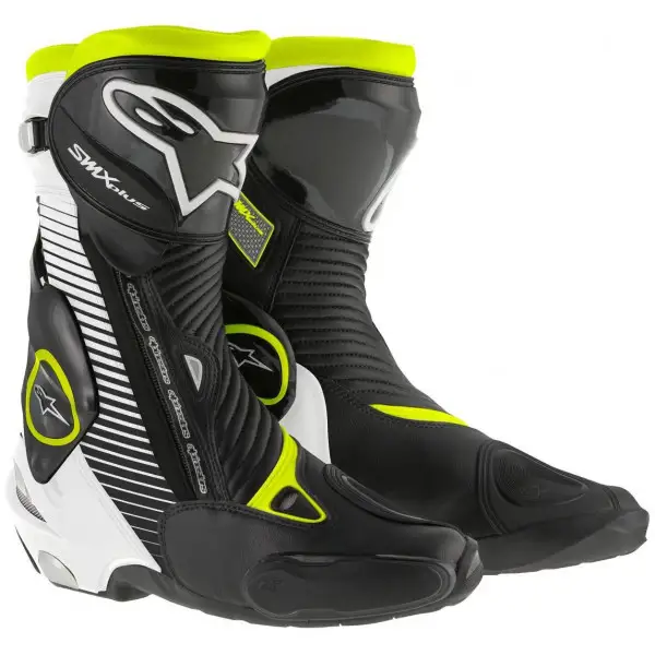 Stivali moto racing Alpinestars S-MX PLUS nero bianco giallo