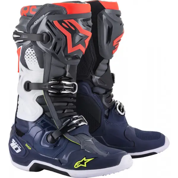 Stivali cross Alpinestars TECH 10 Bianco Blu Nero Rosso