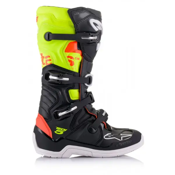 Stivali cross Alpinestars TECH 5 Nero Rosso Fluo Giallo Fluo