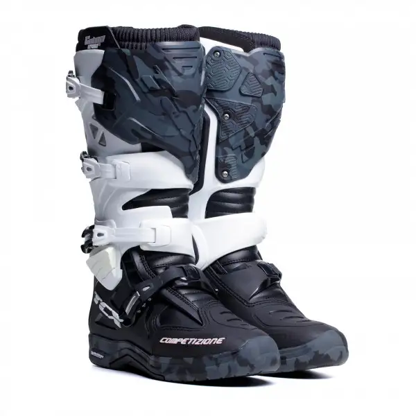 Stivali cross TCX COMP EVO 2 MICHELIN Nero Bianco Camo