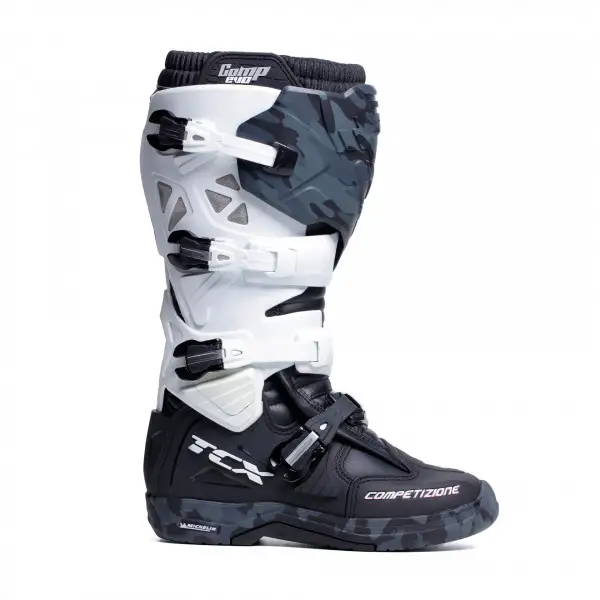 Stivali cross TCX COMP EVO 2 MICHELIN Nero Bianco Camo