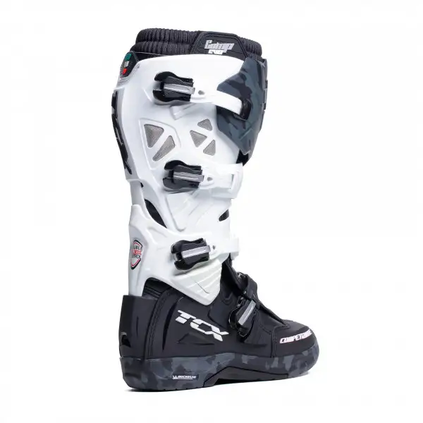 Stivali cross TCX COMP EVO 2 MICHELIN Nero Bianco Camo