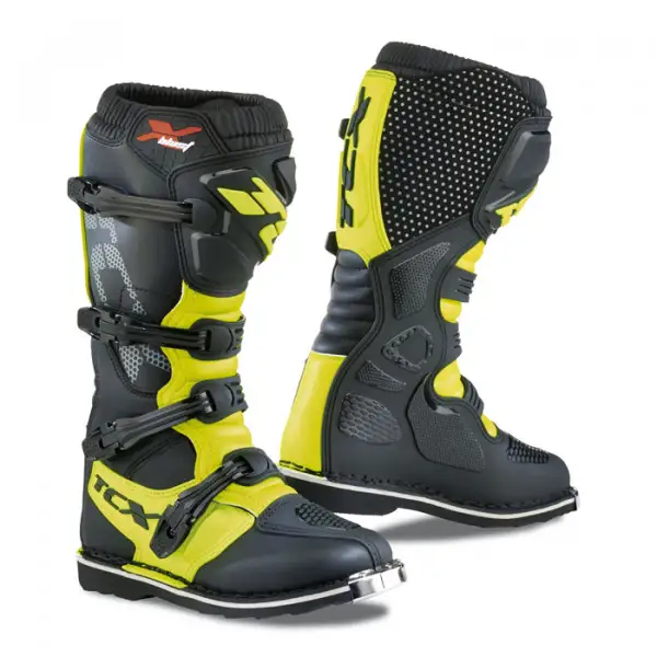 Stivali cross TCX X-BLAST Nero Giallo Fluo