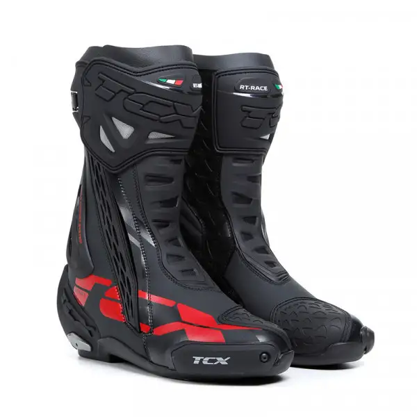 Stivali moto racing TCX RT-RACE Nero Grigio Rosso