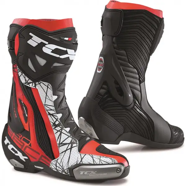 Stivali racing estivi TCX RT RACE PRO AIR Nero Rosso Bianco