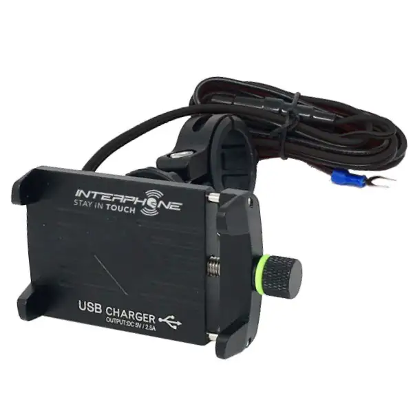 Supporto porta smartphone universale Cellular Line con presa di alimentazione USB per manubri tubolari 