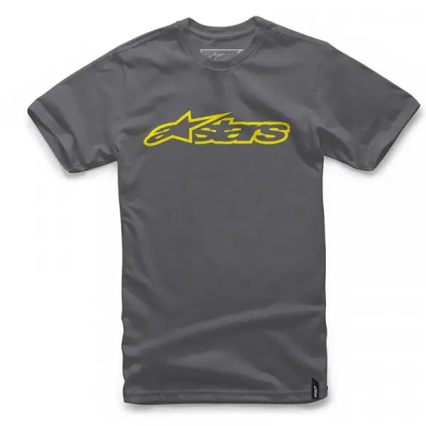 T-shirt Alpinestars Blaze Classic Tee Charcoal Hi Vis Giallo