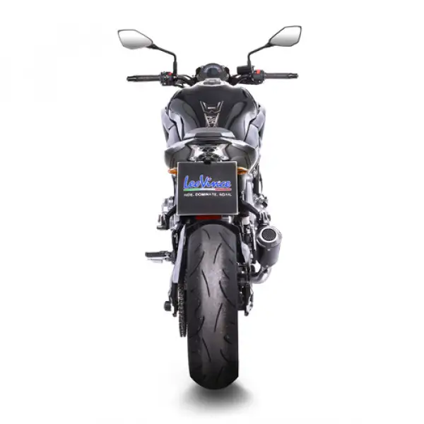 Terminale di scarico LeoVince LV 10 nero omologato in acciaio per Kawasaki