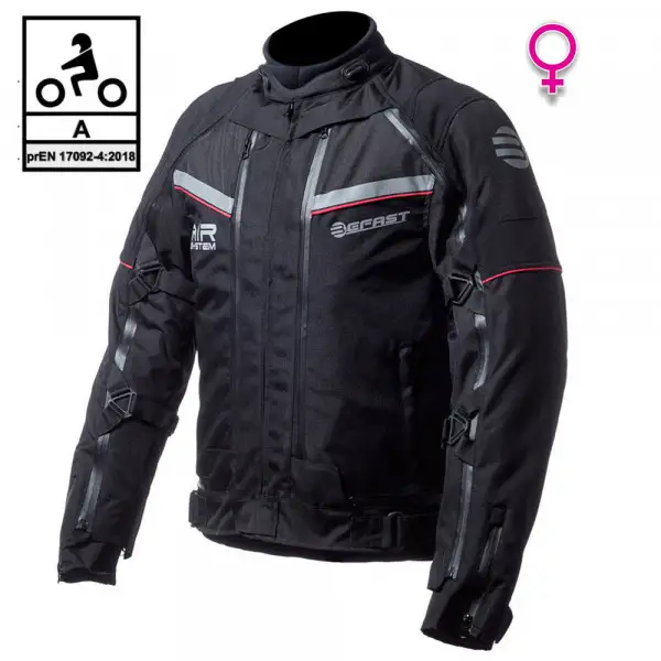 Giacca moto donna touring Befast TRANSFORMER Lady CE certificata 3 strati Nero