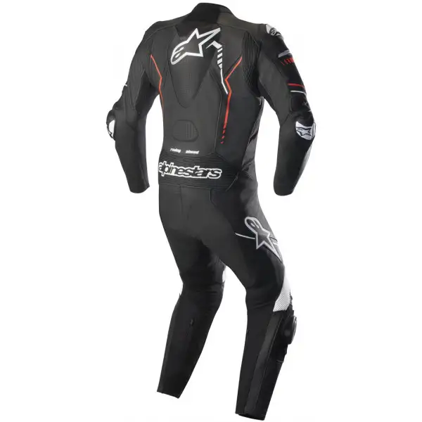 Tuta moto pelle Alpinestars GP plus V2 nero bianco rosso fluo