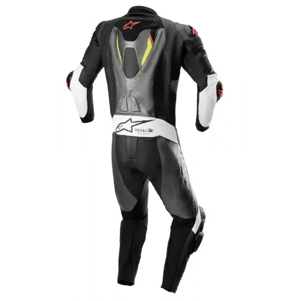 Tuta moto pelle Alpinestars MISSILE V2 IGNITION Grigio Nero Giallo Rosso Fluo