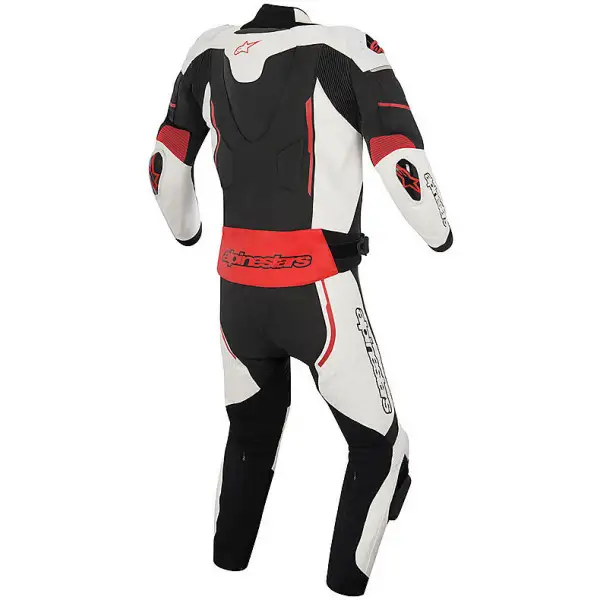 Tuta moto pelle divisibile Alpinestars Atem 2PC nero bianco ross