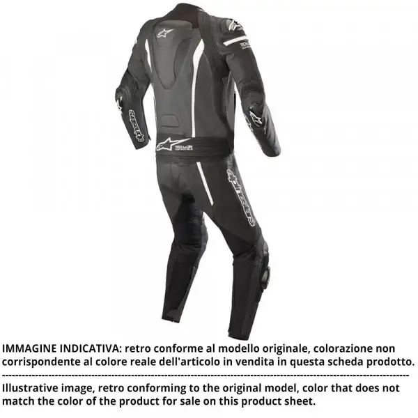 Tuta moto pelle divisibile Alpinestars MISSILE TECH-AIR COMPATIBILE Nero Bianco Rosso fluo